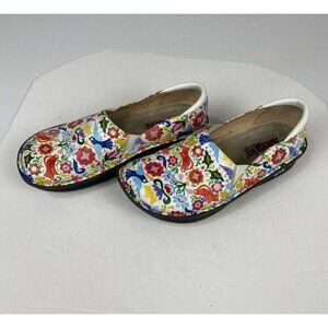 Alegria Leather UPPER LINING Floral Clog Comfort Flats Women’s Size US 6.5/ EU37